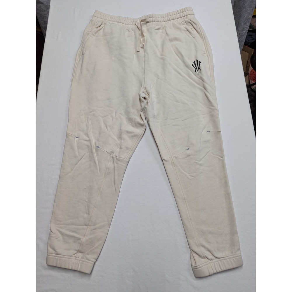 Anta Klay Thompson KT Relax Fit Sweatpants Mens Large Cream Cotton Joggers
